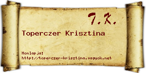 Toperczer Krisztina névjegykártya
